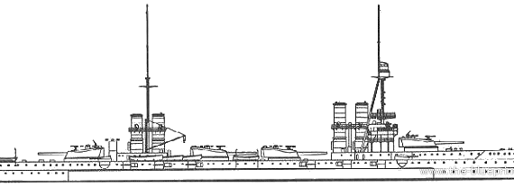 Ship RN Dante Alighieri (Battleship) (1912) - drawings, dimensions, pictures