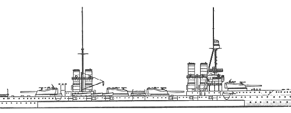 Ship RN Dante Alighieri (Battleship) (1914) - drawings, dimensions, pictures