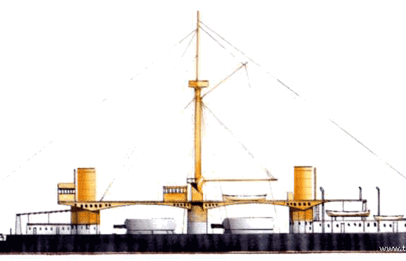 Корабль RN Duilio (Armoured Cruiser) (1880) - чертежи, габариты, рисунки