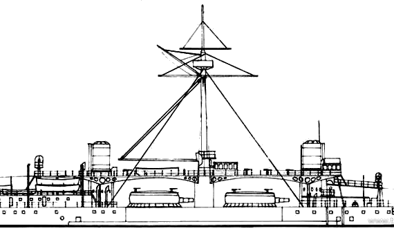 Боевой корабль RN Duilio (Battleship) (1880) - чертежи, габариты, рисунки