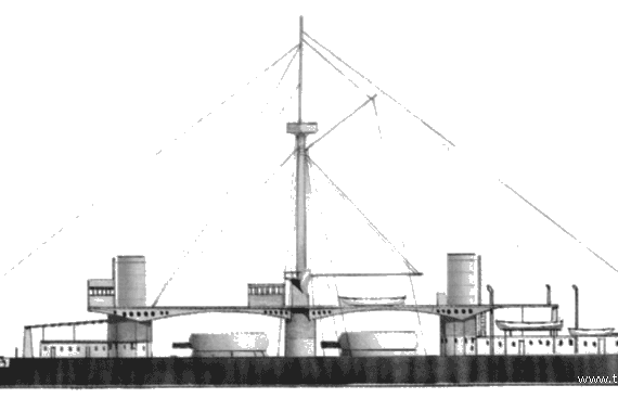 Боевой корабль RN Duilio (Battleship) (1900) - чертежи, габариты, рисунки