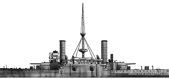 Корабль RN Emanuele Filiberto (Battleship) (1897) - чертежи, габариты, рисунки