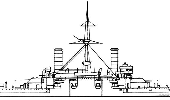 Combat ship RN Emanuele Filiberto (Battleship) (1902) - drawings, dimensions, pictures