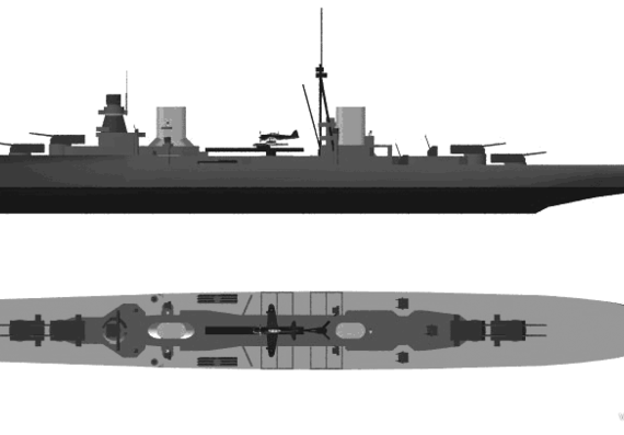 Combat ship RN Emanuele Filiberto Duca DAosta (1936) - drawings, dimensions, pictures