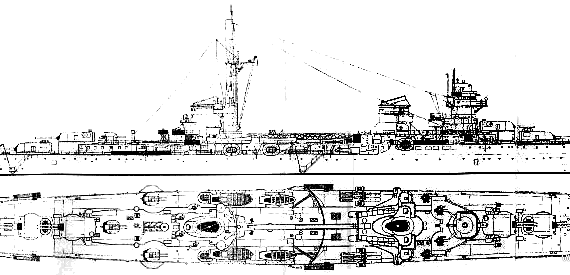 Ship RN Emanuele Filiberto Duca D'Aosta (Light Cruiser) (1935) - drawings, dimensions, pictures