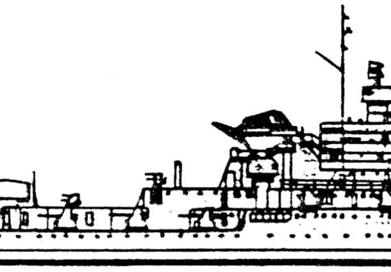 Крейсер RN Etna 1943 (AA Cruiser) - чертежи, габариты, рисунки