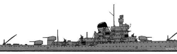 Ship RN Etna (AA Cruiser) (1943) - drawings, dimensions, pictures