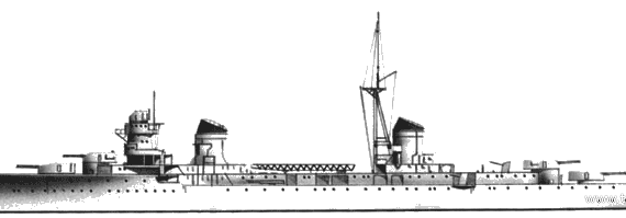 Корабль RN Eugenio Di Savoia (Light Cruiser) (1936) - чертежи, габариты, рисунки