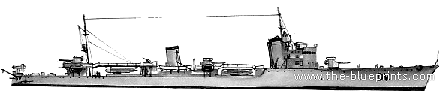 Корабль RN Giovanni Da Verrazano (Destroyer) (1941) - чертежи, габариты, рисунки