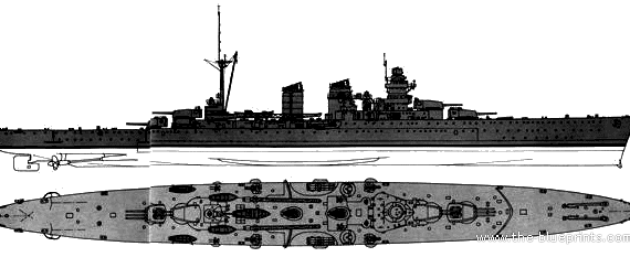 Боевой корабль RN Giuseppe Garibaldi (1933) - чертежи, габариты, рисунки