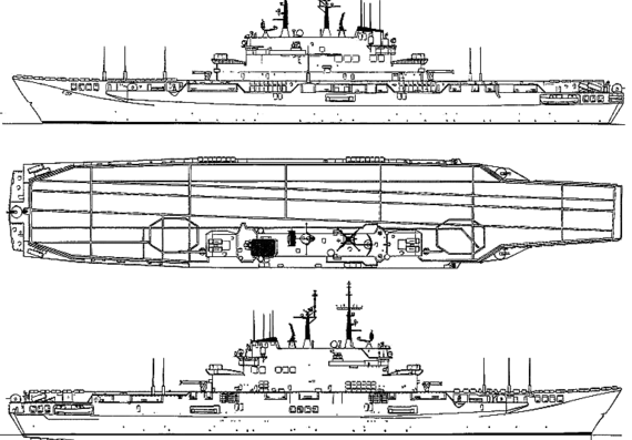 Авианосец RN Giuseppe Garibaldi 551 - чертежи, габариты, рисунки