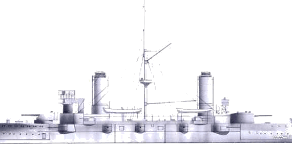 Ship RN Giuseppe Garibaldi (Armoured Cruiser) (1901) - drawings, dimensions, pictures