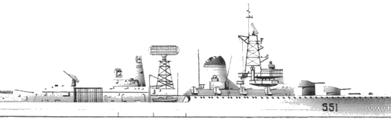 Корабль RN Giuseppe Garibaldi (Light Cruiser) (1937) - чертежи, габариты, рисунки
