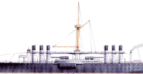 Ship RN Italia (Armoured Cruiser) (1885) - drawings, dimensions, pictures