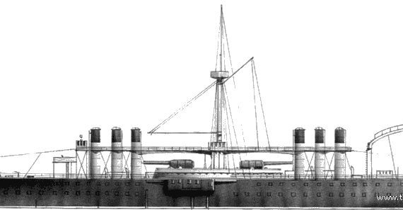 Боевой корабль RN Italia (Battleship) (1885) - чертежи, габариты, рисунки