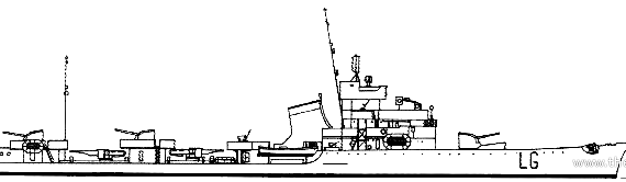 Эсминец RN Legionario (Destroyer) - чертежи, габариты, рисунки