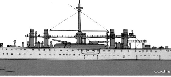 Ship RN Lepanto (Battleship) (1883) - drawings, dimensions, pictures