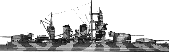 Корабль RN Littorio (Battleship) (1943) - чертежи, габариты, рисунки