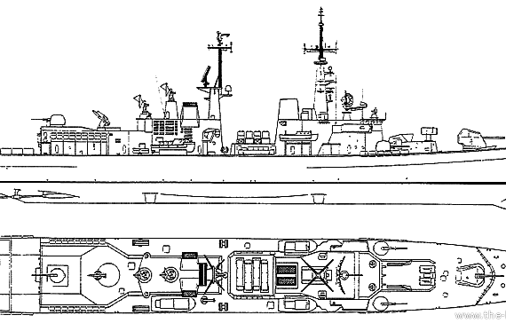Warship RN Luigi Durand De Le Penne D-560 - drawings, dimensions, figures