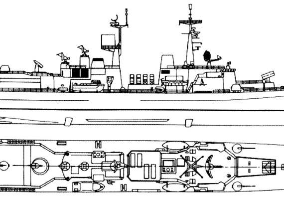 Эсминец RN Luigi Durand de la Penne D560 (Destroyer) - чертежи, габариты, рисунки