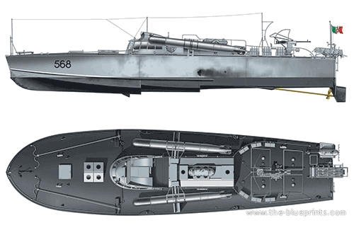 Корабль RN M.A.S. 568 4a Serie - чертежи, габариты, рисунки