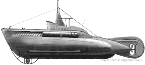 Боевой корабль RN Minisub CB (1945) - чертежи, габариты, рисунки