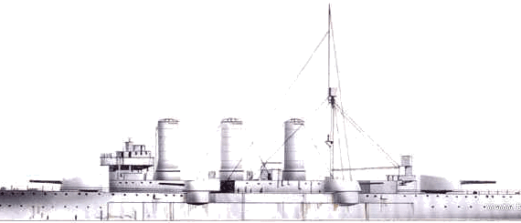 Корабль RN Pisa (Armoured Cruiser) (1909) - чертежи, габариты, рисунки