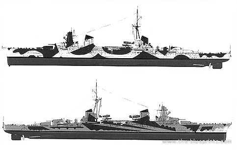 Корабль RN Raimondo Montecuccoli (Cruiser) (1942) - чертежи, габариты, рисунки