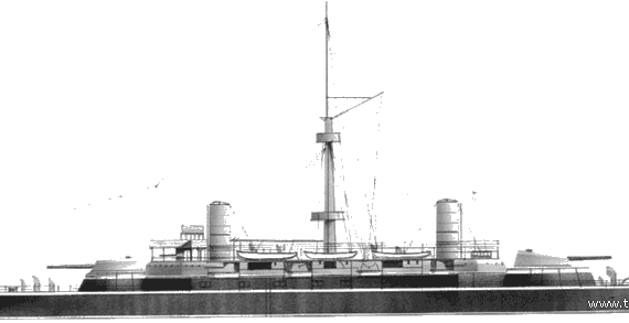 Боевой корабль RN Re Umberto (Battleship) (1893) - чертежи, габариты, рисунки