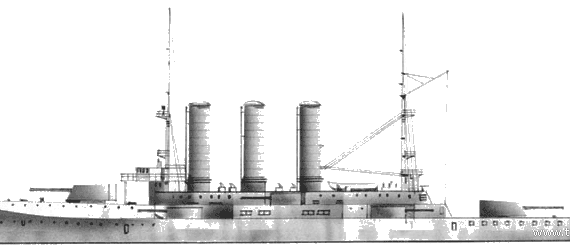 RN Regina Elena (Battleship) (1907) - drawings, dimensions, pictures