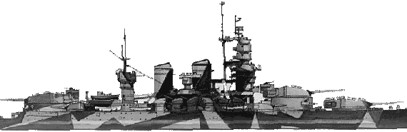 Корабль RN Roma (Battleship) (1943) - чертежи, габариты, рисунки
