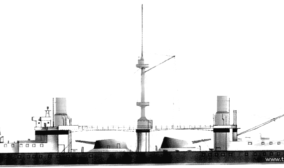 Ship RN Ruggiero di Lauria (Battleship) (1888) - drawings, dimensions, pictures