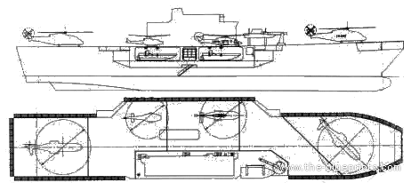 Aircraft carrier RN San Giorgio - drawings, dimensions, pictures