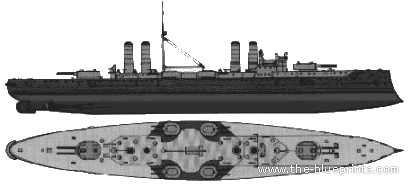 Корабль RN San Giorgio (Coastal Defense Ship) (1915) - чертежи, габариты, рисунки
