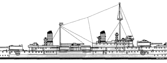 Корабль RN San Giorgio (Coastal Defense Ship) (1940) - чертежи, габариты, рисунки