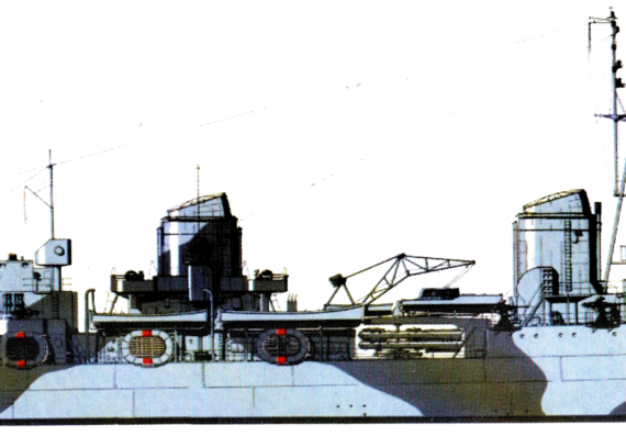 Крейсер RN Scipione Africano 1943 (Light Cruiser) - чертежи, габариты, рисунки