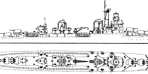 Боевой корабль RN Scipione Africano (Light Cruiser) (1932) - чертежи, габариты, рисунки