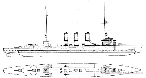 Корабль RN Taranto (Light Cruiser) (1925) - чертежи, габариты, рисунки