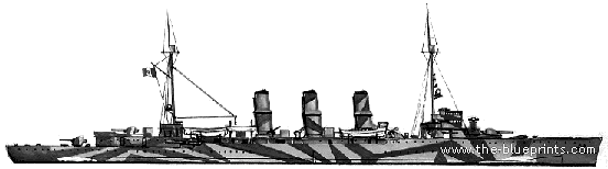 Корабль RN Taranto (Light Cruiser) (1942) - чертежи, габариты, рисунки