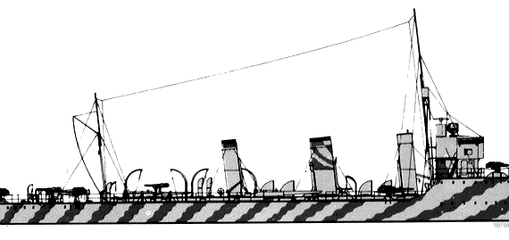 Корабль RN Vincenzo Giordano Orsini (Destroyer) (1918) - чертежи, габариты, рисунки