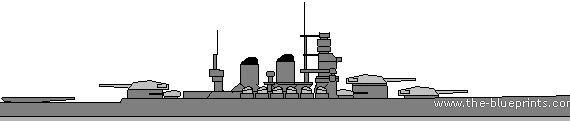 Корабль RN Vittorio Veneto (Battleship) - чертежи, габариты, рисунки