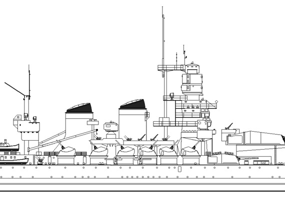 Combat ship RN Vittorio Veneto (Battleship) (1941) - drawings, dimensions, pictures
