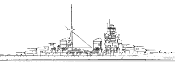 Ship RN Zara (Heavy Cruiser) (1940) - drawings, dimensions, pictures