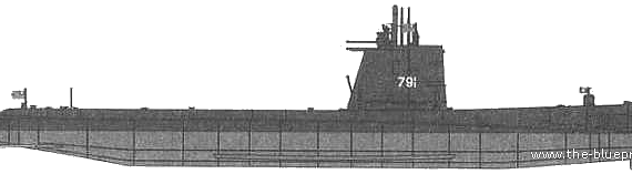 Корабль ROCS Hai Shih SS-791(Guppy II Class Submarine) - чертежи, габариты, рисунки