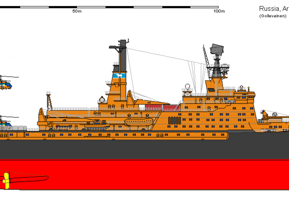 Ship R AIN Arktika - drawings, dimensions, figures