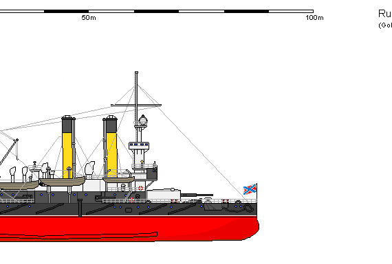 Корабль R BB Admiral Ushakov - чертежи, габариты, рисунки