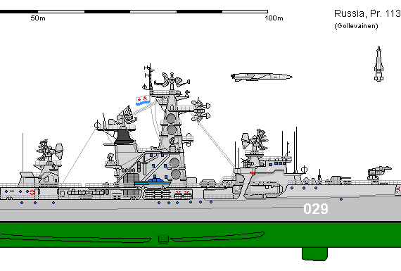 Корабль R CG1134 Kresta - чертежи, габариты, рисунки