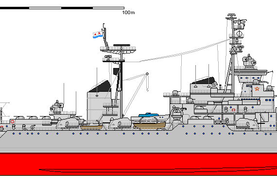 Ship R CL 0068B Sverdlov - drawings, dimensions, figures