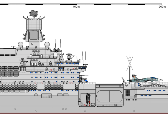 Корабль R CVN 1160 Ulyanovsk AU - чертежи, габариты, рисунки