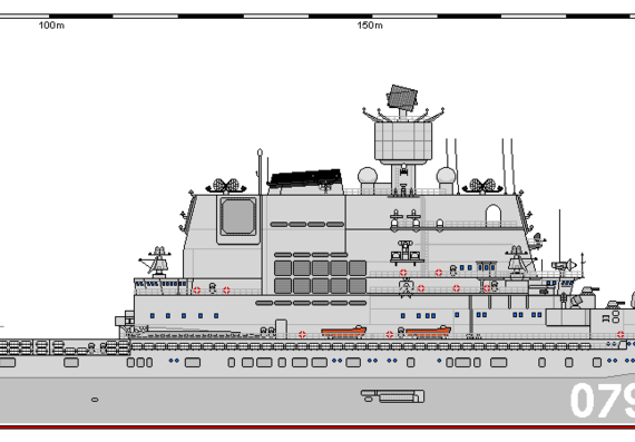 Корабль R CV 1143.4 Kiev Baku - чертежи, габариты, рисунки